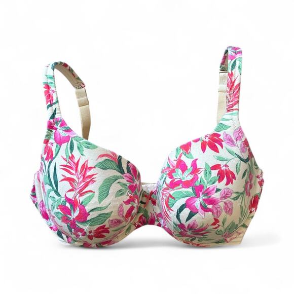 Cacique by Lane Bryant Totally Smooth Lightly Lined Full Coverage Floral Bra 46C - Picture 1 of 4